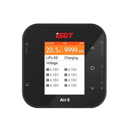 ISDT Air8 1-8S HV Lipo балансирующее зарядное устройство 20A 500 Вт DC для Li-Po Li-Hv Li-Fe Li-Ion NiMH Ni-Cd Pb Battery