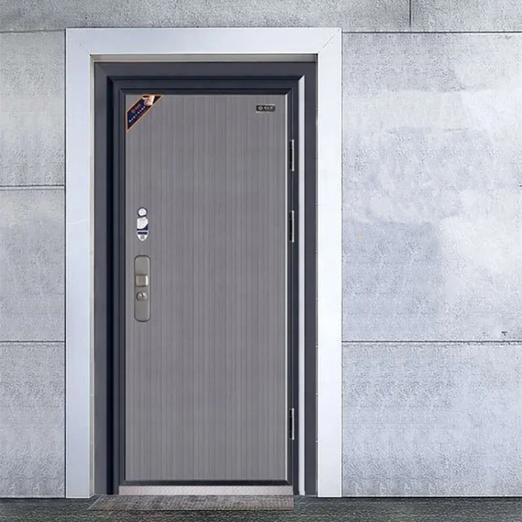 European Design Anti-theft Security Door Metal Framed Steel Door for Apartment Main Entrance