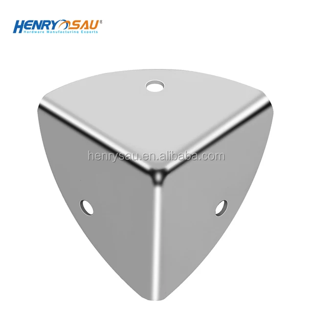 best selling triangle fan wrap angle protector with three holes corner brackets for Wooden Box 90 degree corner protect bracket