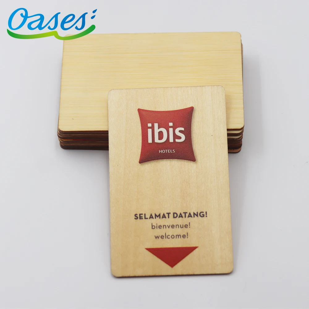 Laser Engraving Bamboo Cards RFID Wood Hotel Key NFC Bamboo Business Card