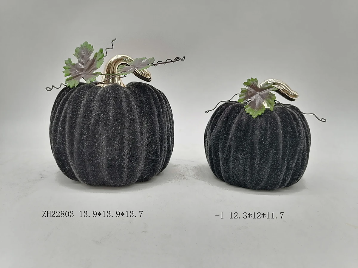 Halloween Home Party Decoration Props Farmhouse Harvest Artificial Black Pumpkin Decor