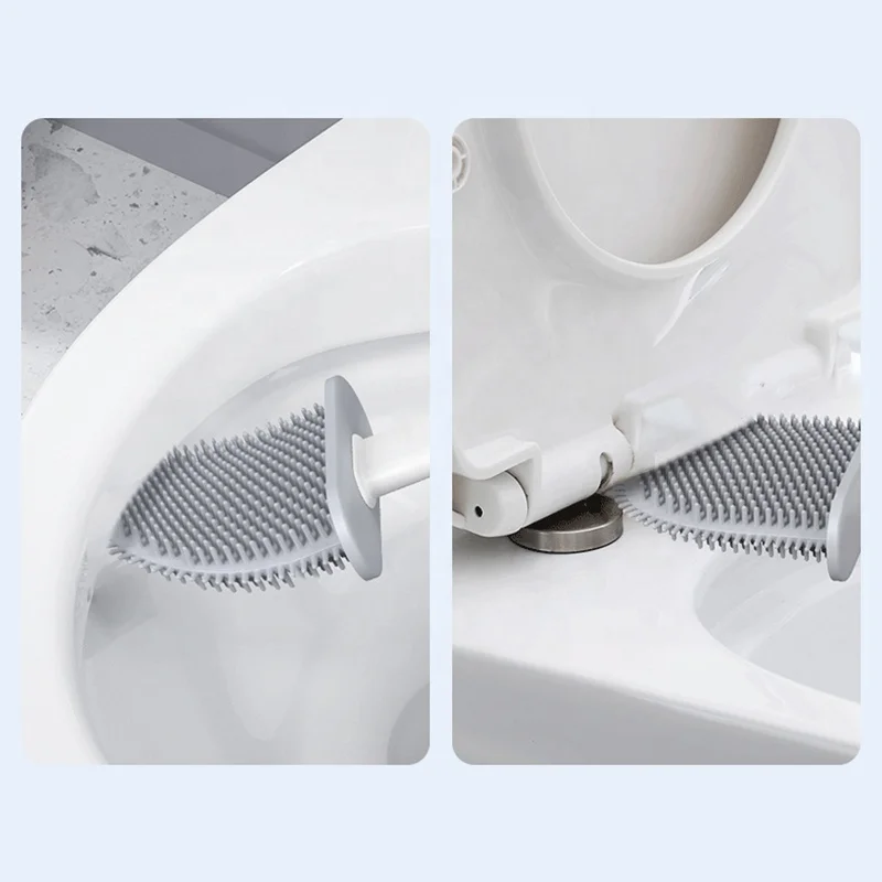 2022 Black Detachable Silicone Bathroom Holder New Style Toilet Cleaning Brush