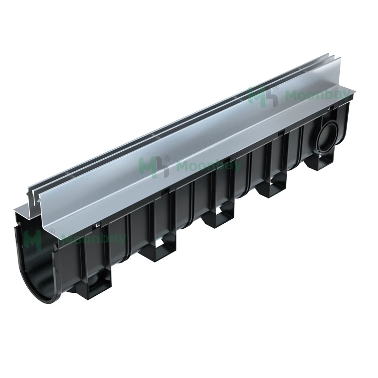 Wholesale plastic sink floor drain system u ditch with grate cover and fittings