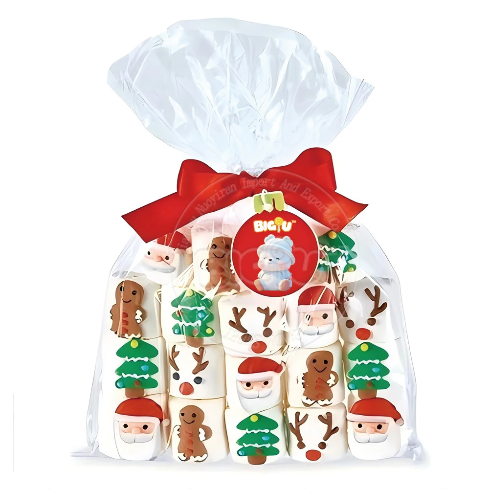 Candy manufacturers direct sales Halal Bulk Sweet Cotton Candy Christmas shaped marshmallows