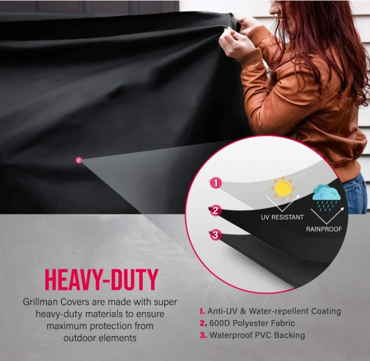 Grill BBQ Cover 600D Waterproof Gas Barbecue Covers For Weber Brinkmann Char Broil Grills