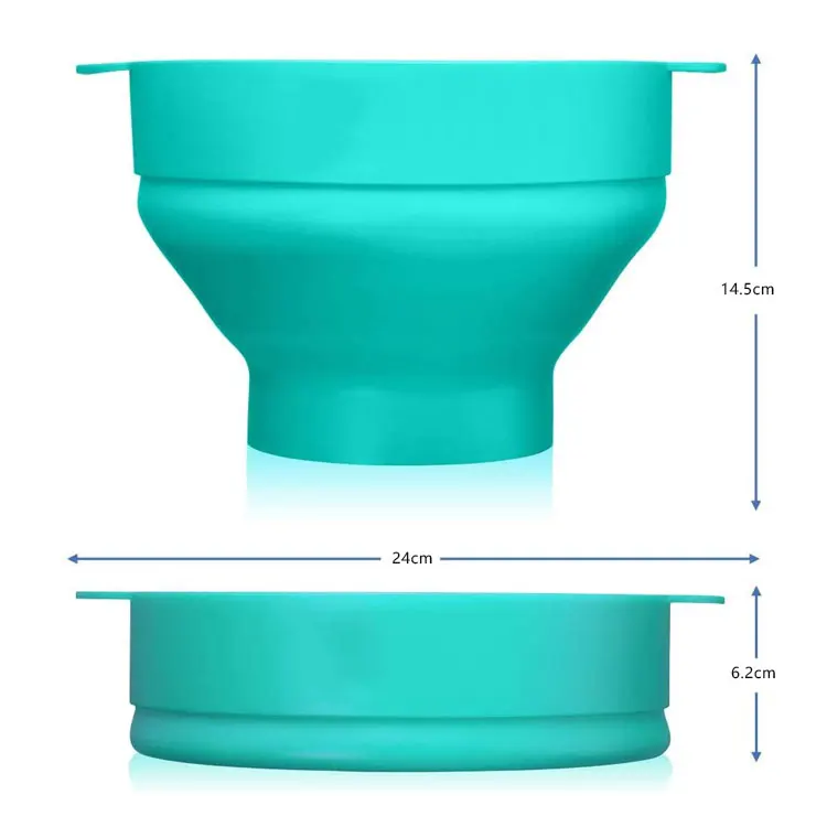 Household Foldable Dishwasher Safe Custom Logo Bpa Free Collapsible Microwave Silicone Popcorn  Bowl Popcorn Popper
