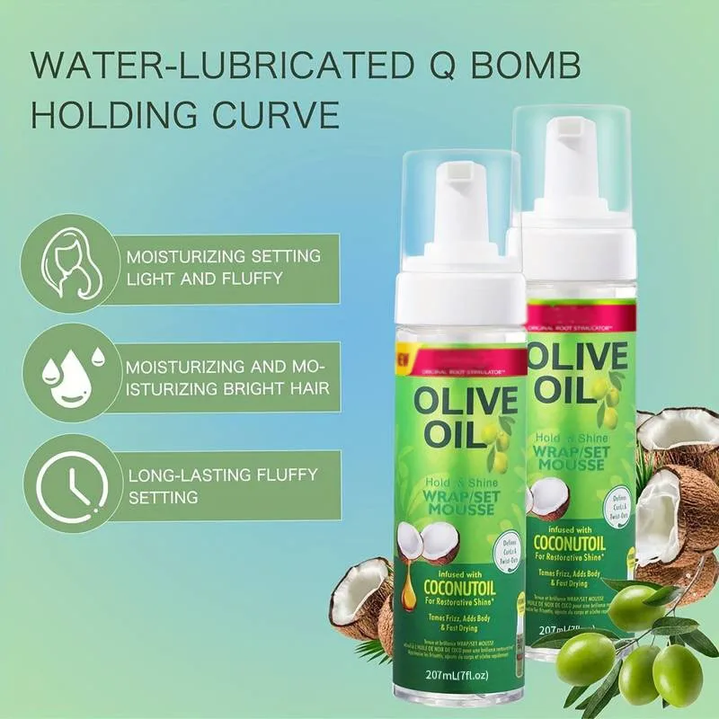 Olive Oil Mousse Hold Hair Anti Sheen Protection Curly Feature Anti Frizz Hair Mousse Styling Foam Mousse