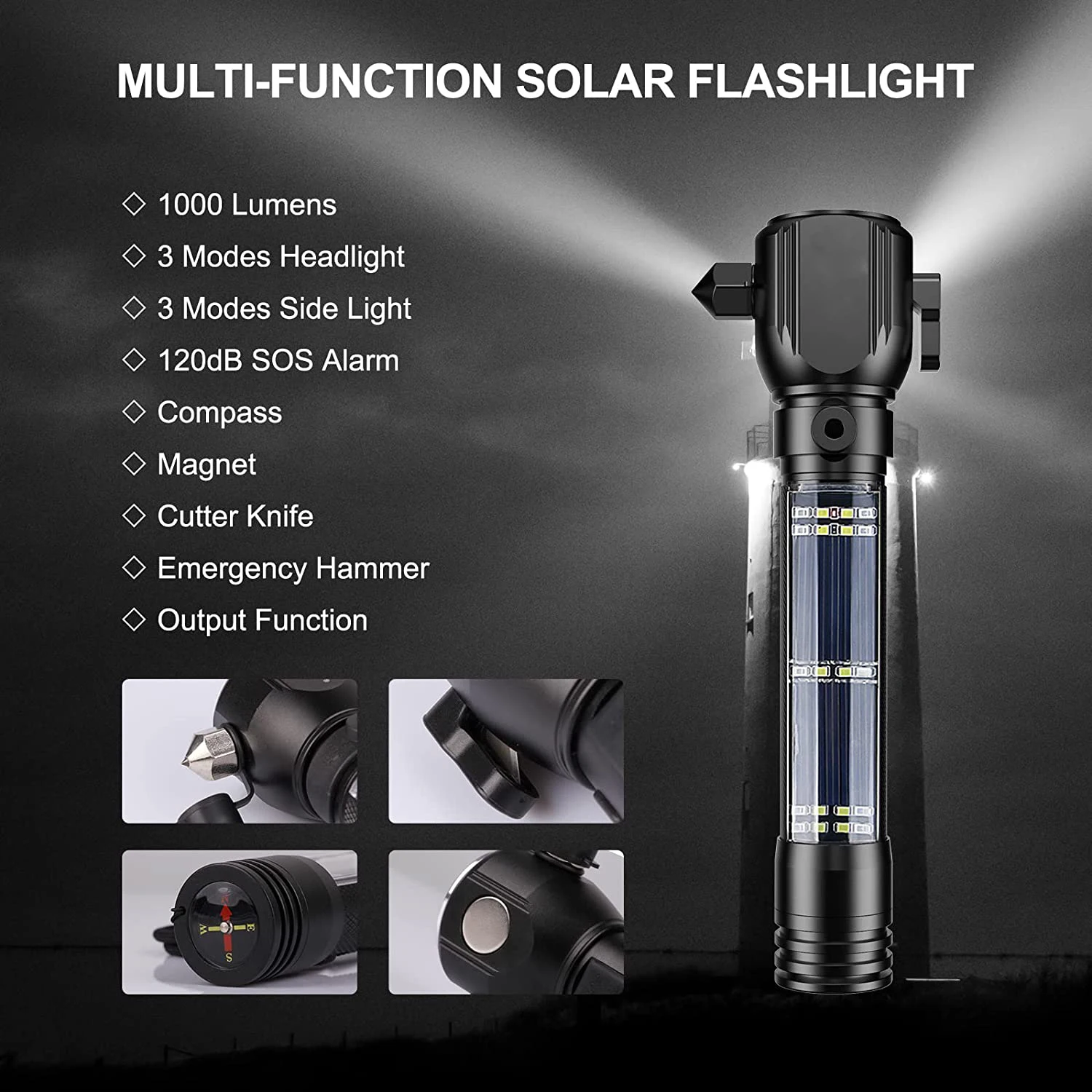 Outdoor Waterproof Flash Light, High Power mini T6 LED Glare Zoomable 5Modes Camping Flashlight