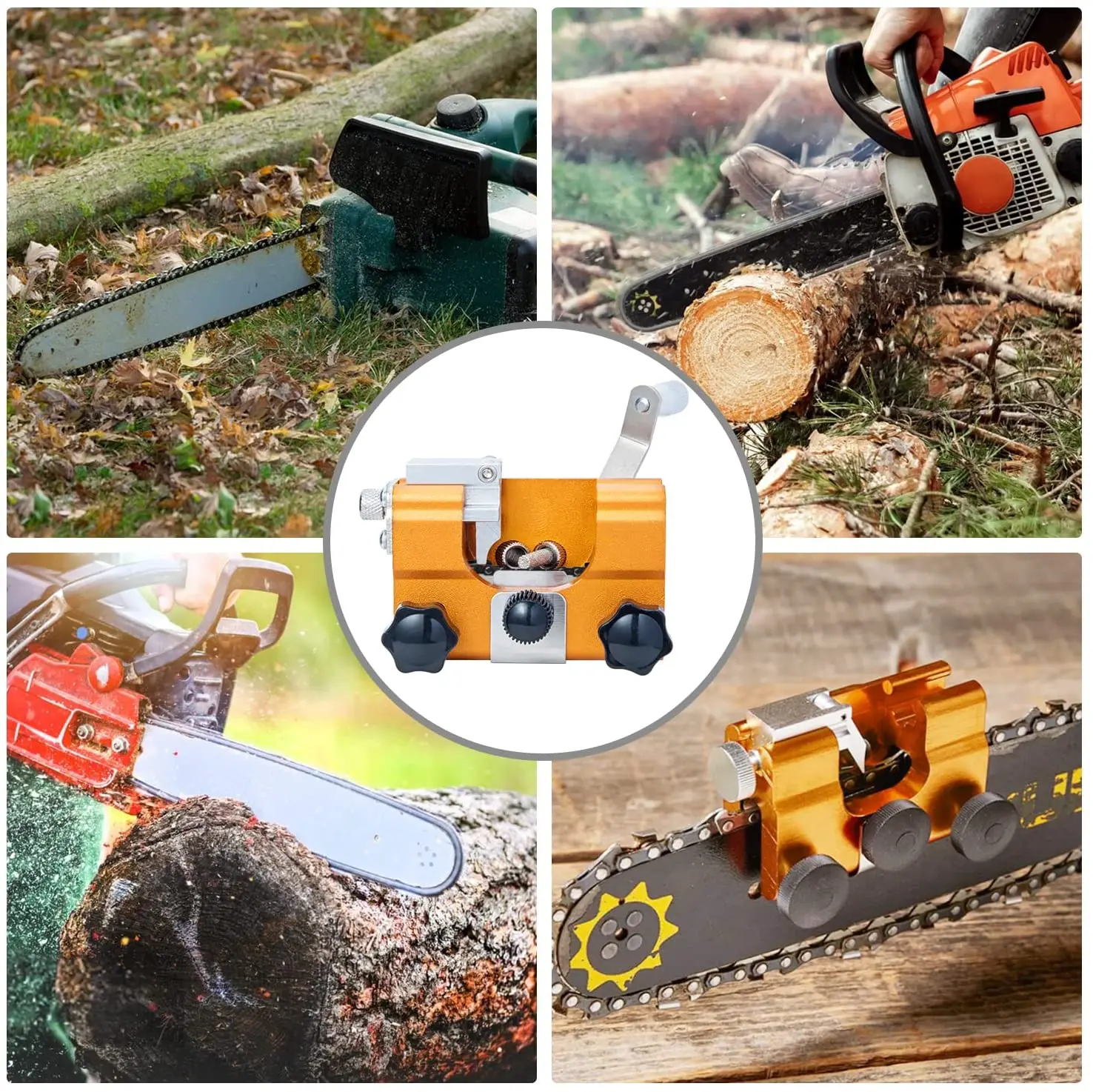 Chainsaw Sharpener, Saw Chain Sharpener, Saw Chain Grinder Portable Chain Saw Sharpening Tool Set Chain File Sharpener