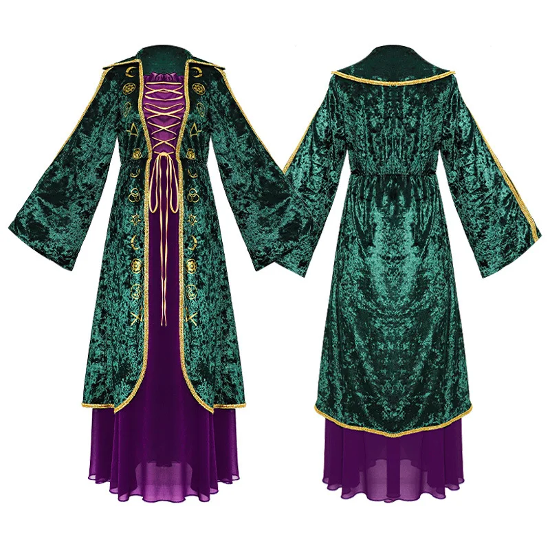 2022 Adult Hocus Pocus 2 Women & Girls Halloween Masquerade Cosplay Witch Vampire Demon Party Winifred Sarah Mary Costume