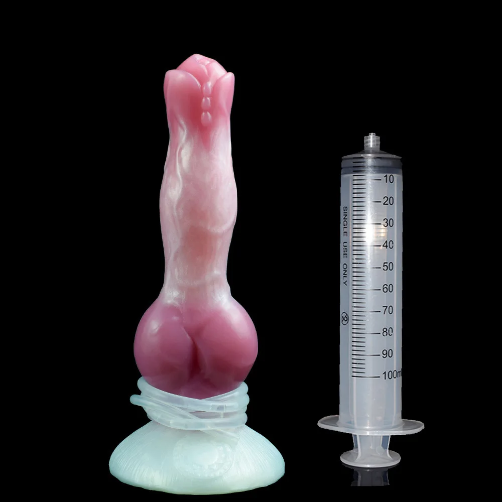 Simulation Little Wolf Cock Adult Sex Product Private Cleaning Silicone Enema Supplies Soft Water Spray Penis