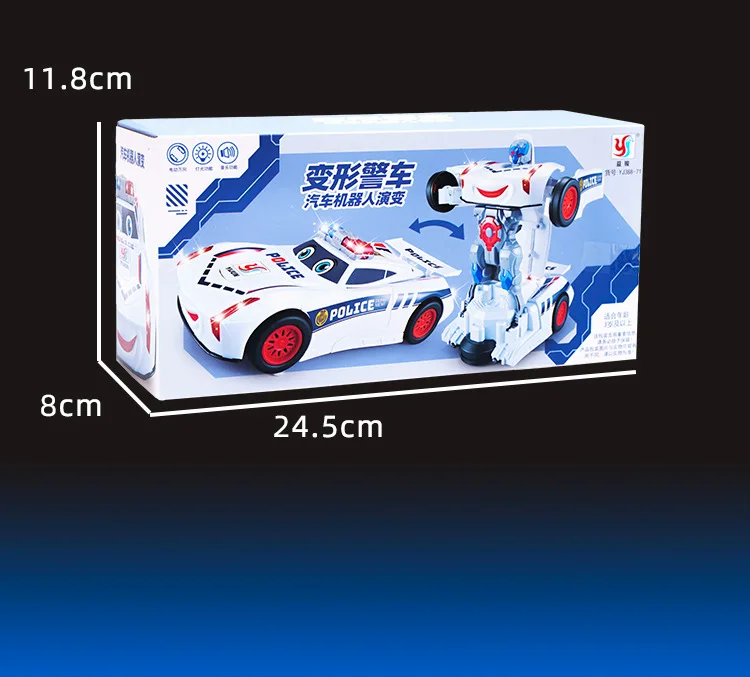 Wholesale Changeable Deformed Police Car  Electric Deformation Music Robot Police Car Toy For Kids