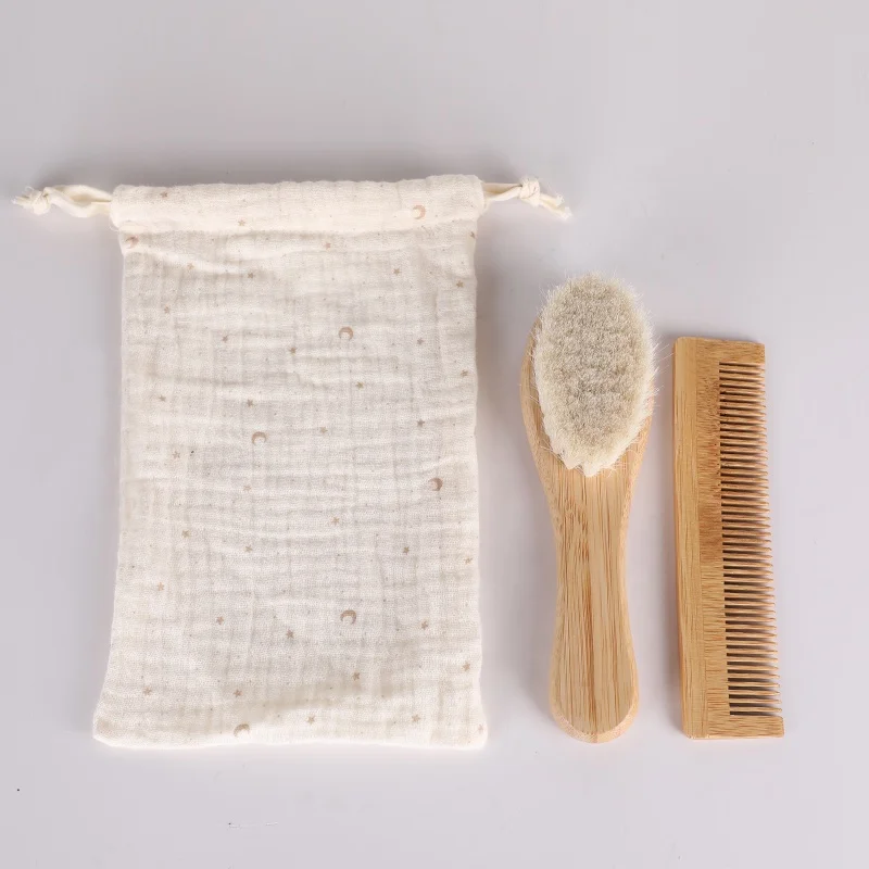 Creative art high quality natural wooden brush comb set soft bristles hairbrush  bristles baby hair brush
