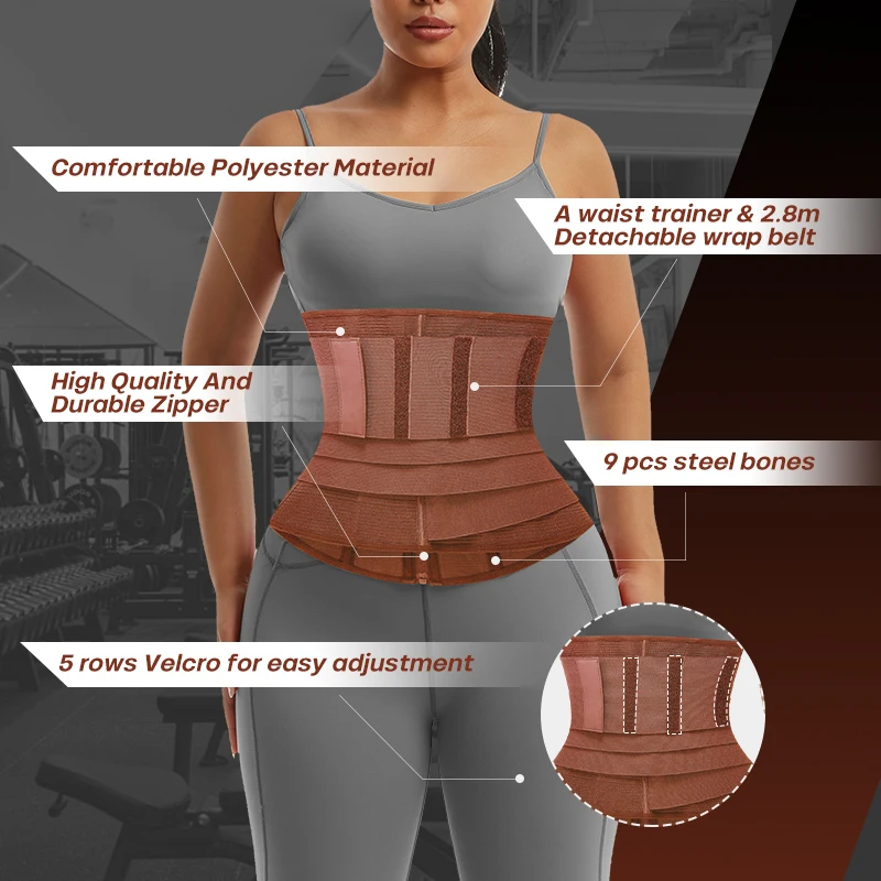 Custom Logo Waist Trainer High Waist Women Tummy Control Wrap Sport Corset Belt Exercise Slimming Shaper Belt