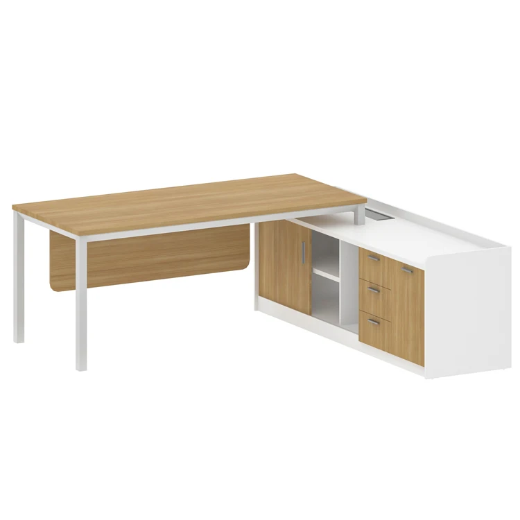 Ceo Boss Executive Table Office Computer Table Design Executive Desk Modern L Shaped Desk High Tech Modern White Wood Building