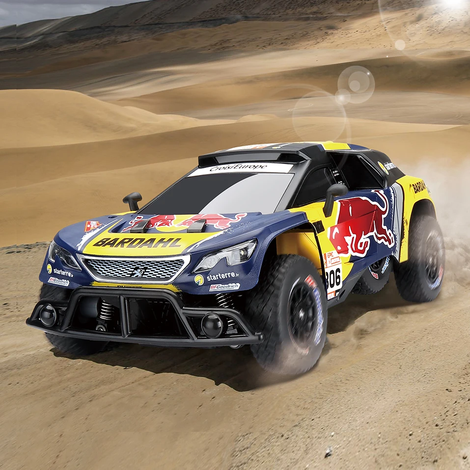1:16 Red Bull PEUGEOT 3008 Official Licensed Toy Remote Control Truck, All Terrains Electric Off Road RC Licensed Car for Kids