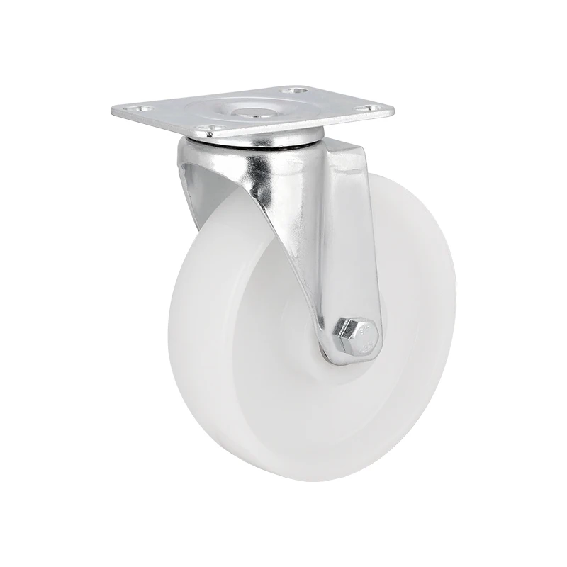 5 Inch Industrial Nylon Caster Wheels Metal Steel with Gimbal Rotation Wheel Caster Top Plate Style for Trolley Casters