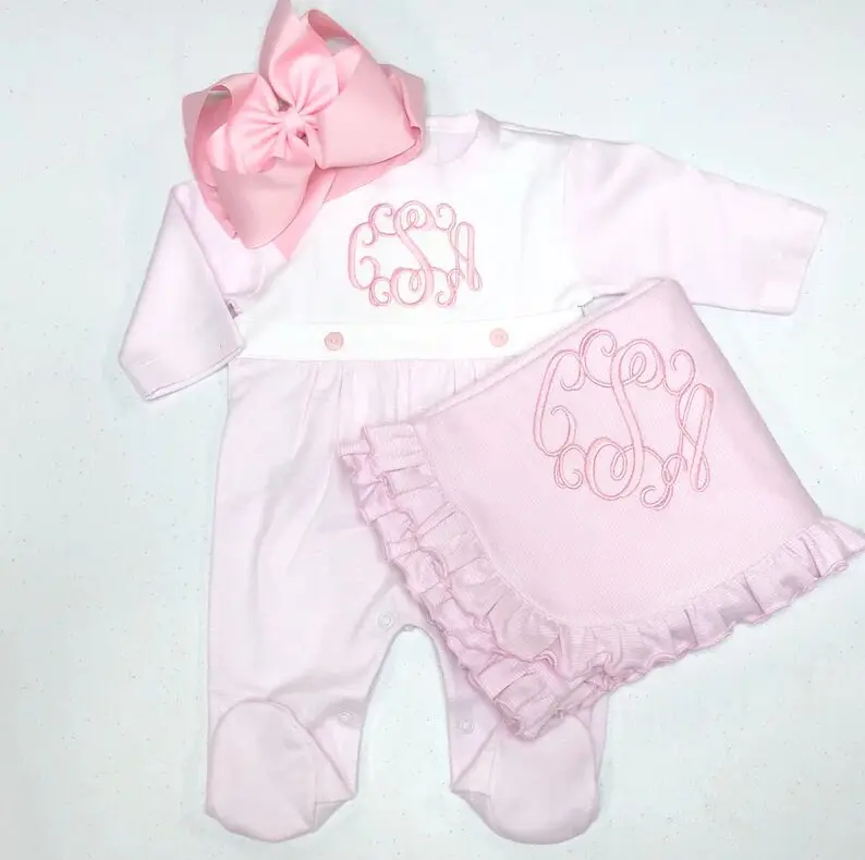 Newborn Baby 100% Combed Clothes Organic Cotton Baby Romper Hat Set  Infant Baby Envelope Collar Footed Coming Home Outfit