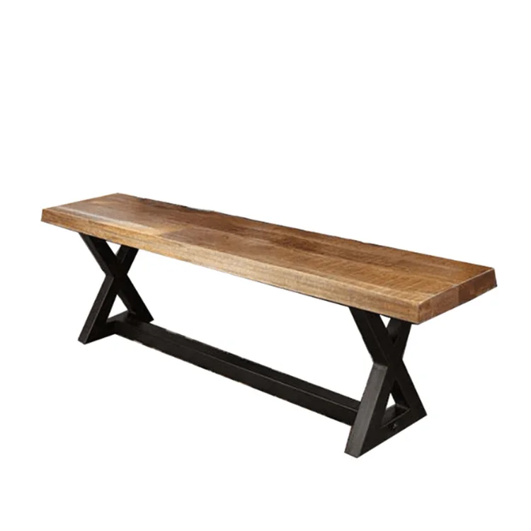 Dining Room Furniture Antique Appearance Solid Wood Luxury Dining Table with Metal Leg