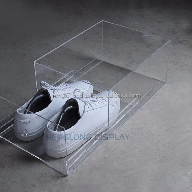 Hot selling cases transparent sneaker shoe acrylic shoes display box for wholesales