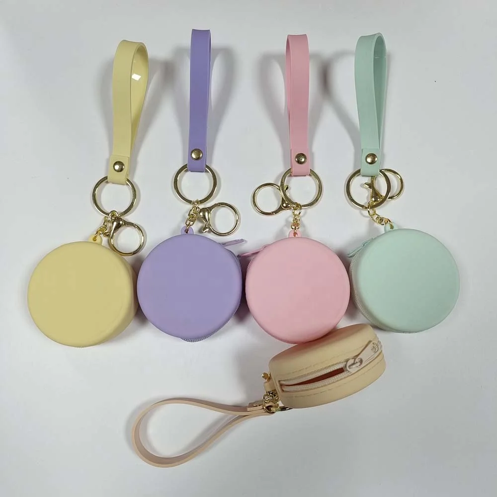 Fashion Lovely Candy Color Women Girls Wallet Silicone Coin Bag Pure Color Round Purse Storage Bag Kid Gift Support custom