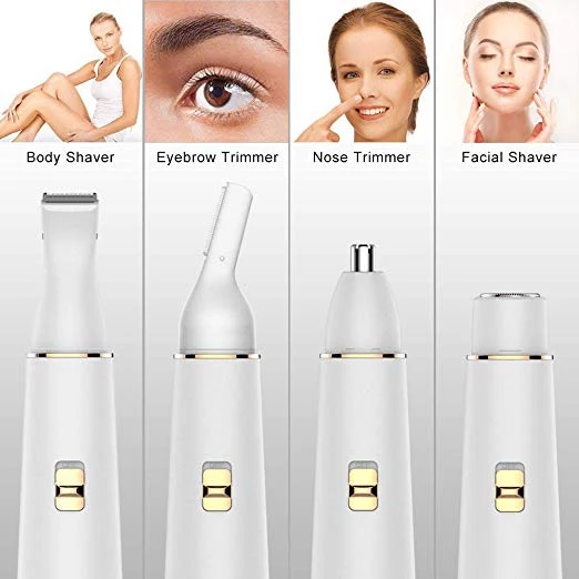 Профессиональный водонепроницаемый электрический эпилятор для лица 4 в 1, 6 шт.