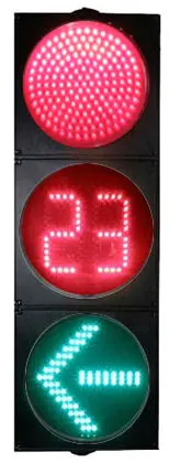 Red green yellow arrow 300mm led traffic signal lights with countdown timer