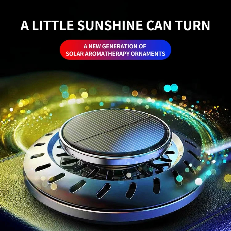 Solar Power 360 Rotating Car Air Freshener Perfume Fragrance Aromather