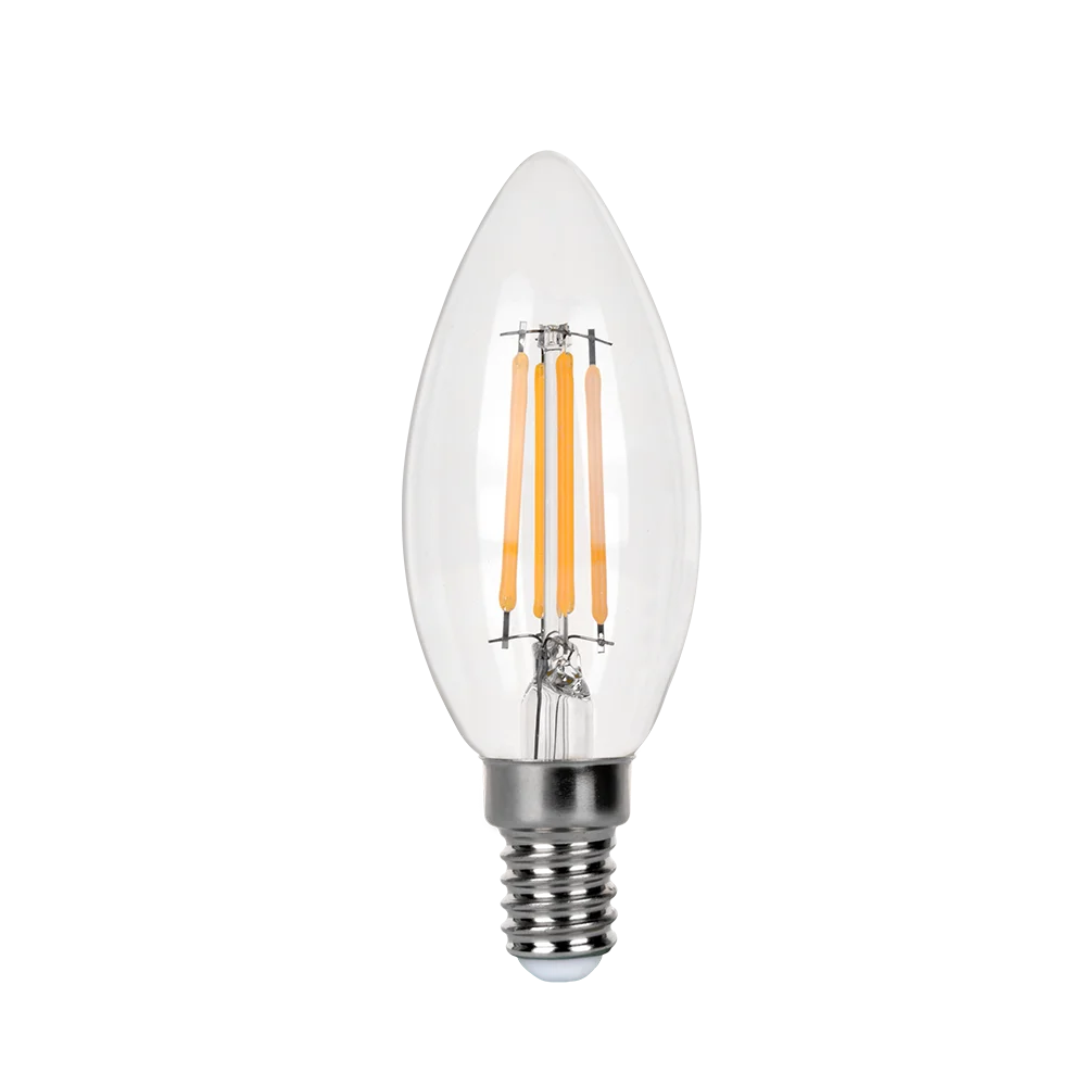 3 Days Fast Delivery C35 E14 Decorative Led Bulb Light 4w 470lm 2700k Clear Glass Led Filament Bulb For Home
