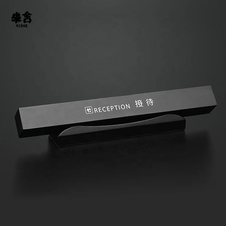 
hotel reception card cashier sign customized aluminum alloy table card creative design 
