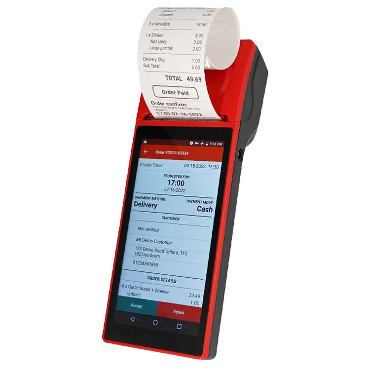 GoodCom Android 10 POS Wifi 4G 6 дюймов сенсорный экран система с ресторанным программным обеспечением