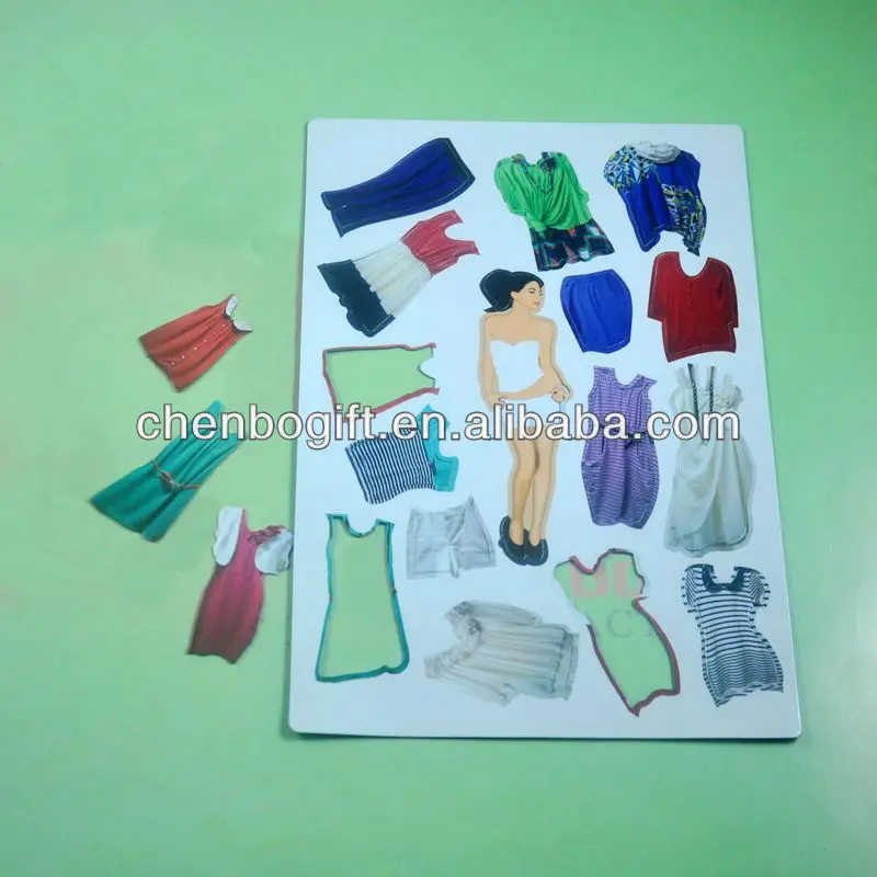 DIY Magnetic dress up puzzle game , Kids magnetic girl dress up me fridge magnet puzzle sheet