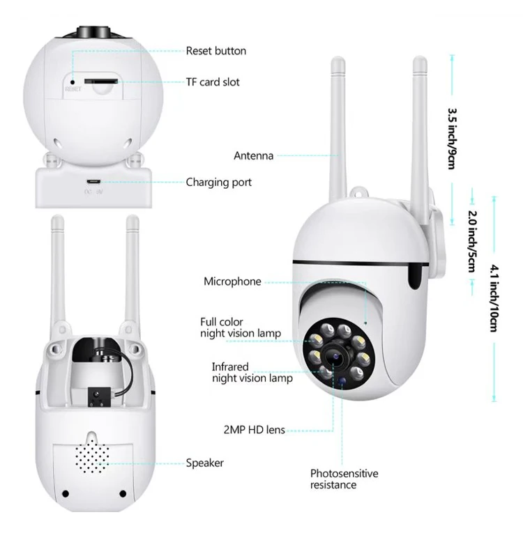 Wholesale PTZ WIFI Video Recorder Smart Home Security Wireless CCTV IP baby monitor with camera