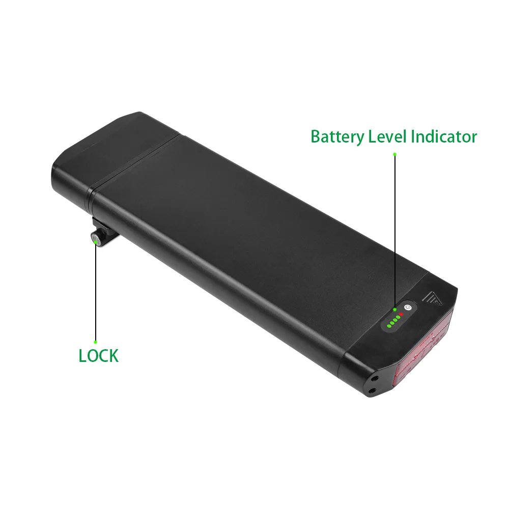 Rechargeable Lithium Ion 36 Volt Rear Rack Electric Bicycle 10ah 13ah 15ah 17ah Li Ion Battery Ebike Battery 36v 48v