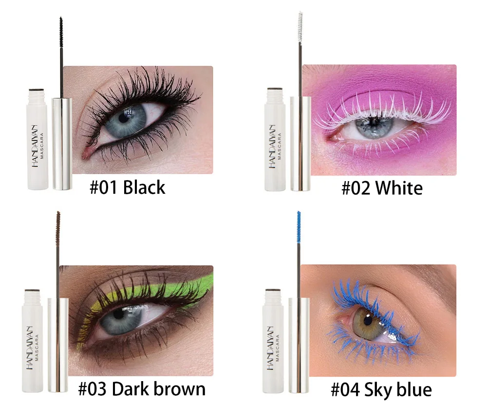 Wholesale Eyes Beauty Makeup Waterproof Colorful Blue Black White Red Green Pink Purple Mascara