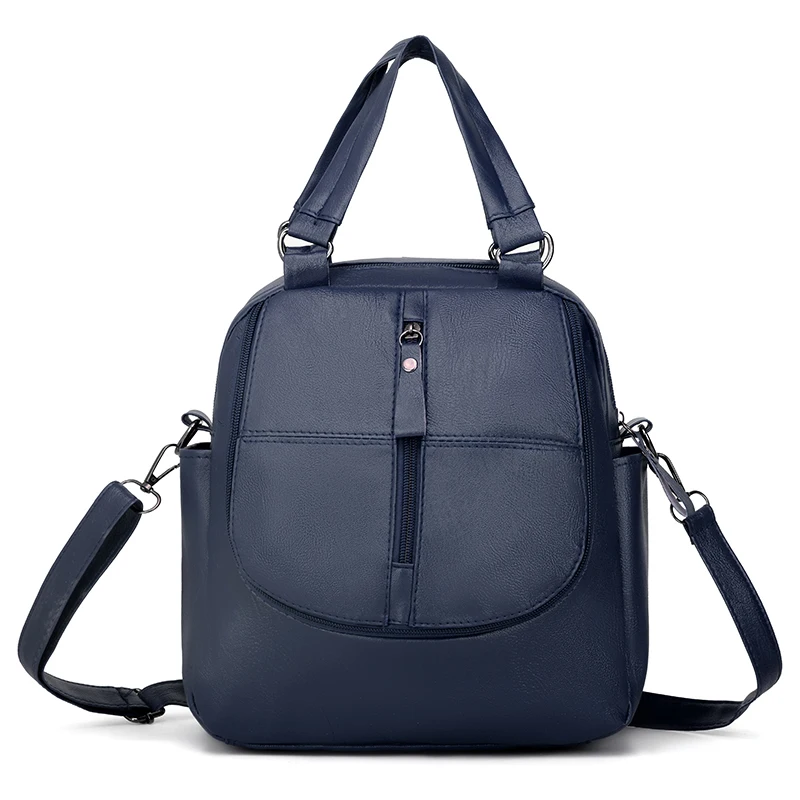 Custom Dropshipping New Fashion Multi-function PU Soft Leather Women Backpack