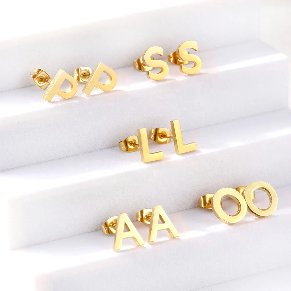 New Arrival Handmade 18k Earrings Gold Hip Hop Wedding Luxury Stainless Steel Personalized Custom Drop Hoop Name Earrings