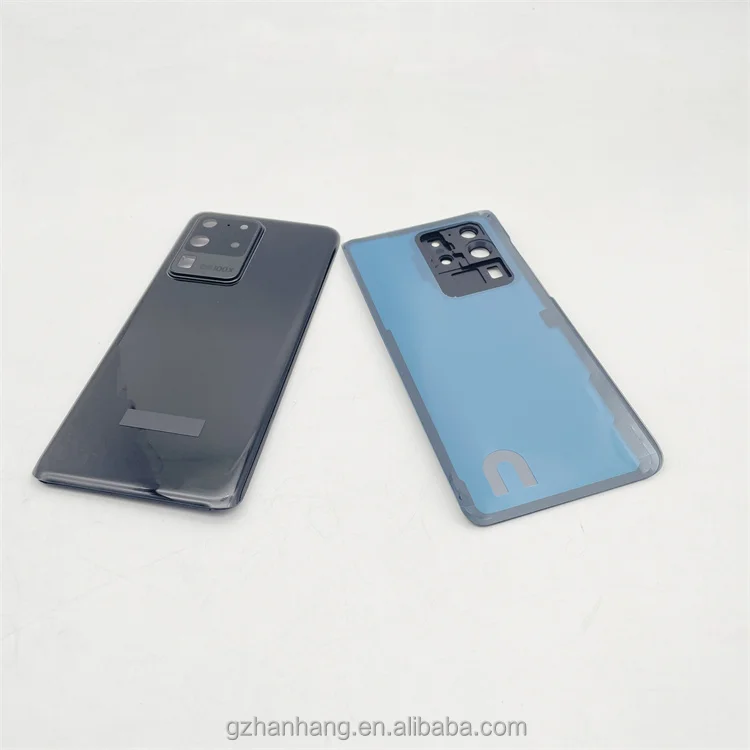 Mobile phone case Back Glass Door Housing with camera lens holder for samsung s20 ultra plus Battery Cover with adhesive
