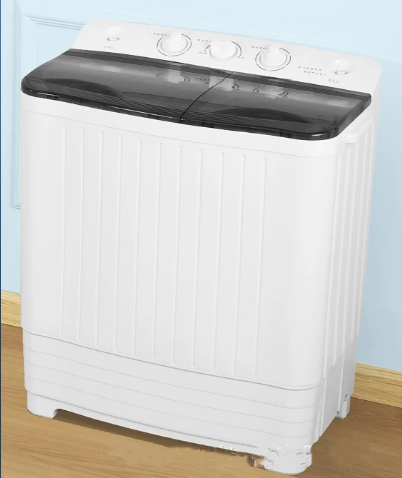 7.0kg Double Drum Electric Washing Machine Clothes Dryer Low Noise Top Loading Semi-Automatic Households Hotels New English