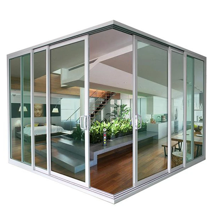 Temper Glass Stack Au Standard Aluminum Decoration Slide System Door