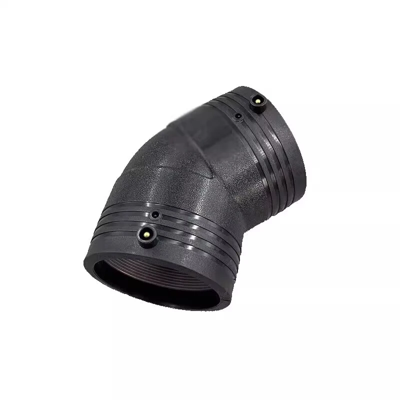 New research development Hdpe pe plastic Electrofusion Fittings For Water And Gas 45 Degree Elbow Bend
