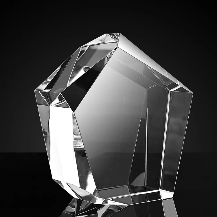 Free Design Low MOQ Creative Gift Clear Glass Block Blank Stone Shape Crystal block cube For 3D Laser Engraving Souvenirs
