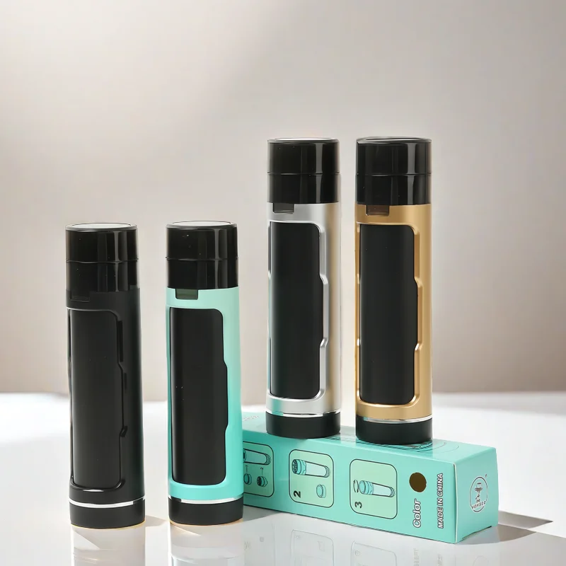 Portable Two Tube Manual Plastic Herb Grinder Smoke Crusher Tobacco Herb Grinder