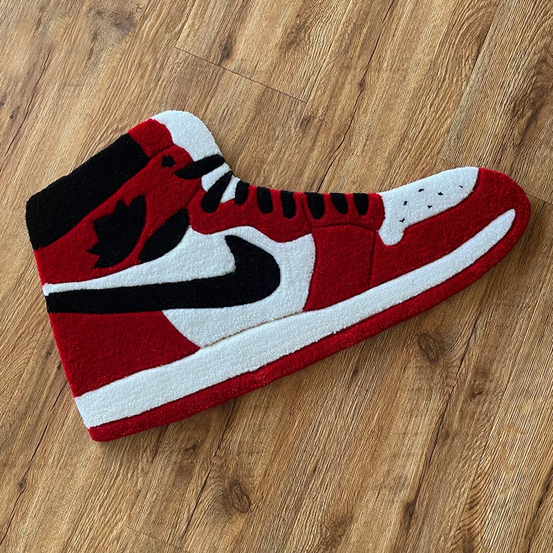 Factory shoe label rug custom sports insole rug mat handmade rug