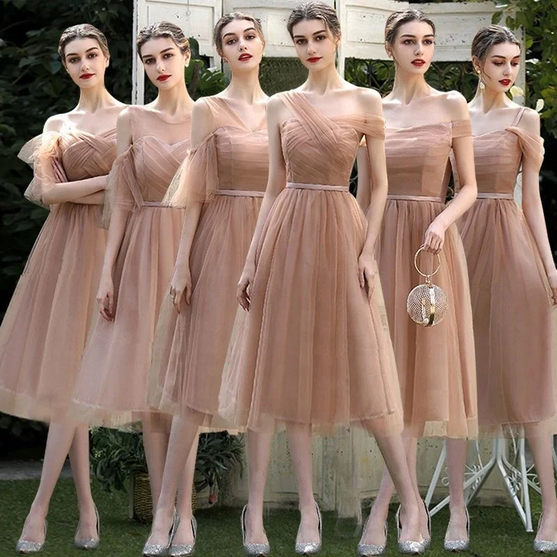 
bridesmaid dresses LSBSY007 champagne sweetheart neck dress formal bridesmaid dresses 