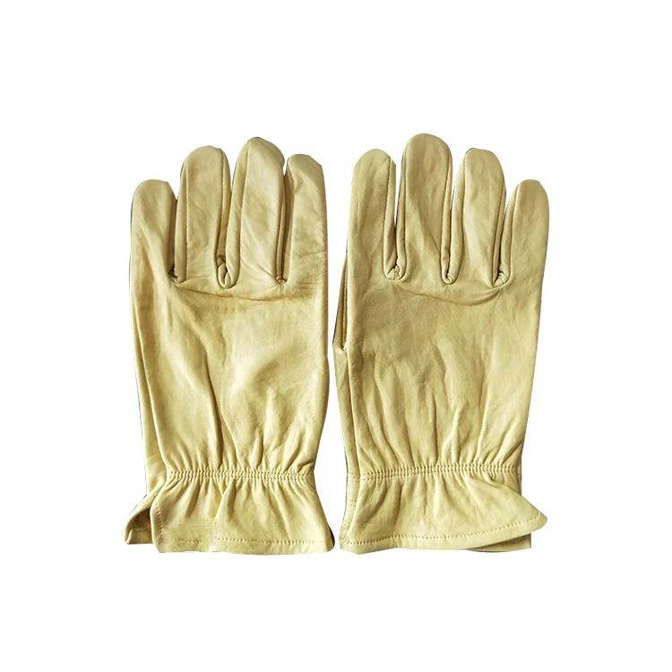 Leather Work Gloves With Wrist Closure Yardwork Construction Motorcycle