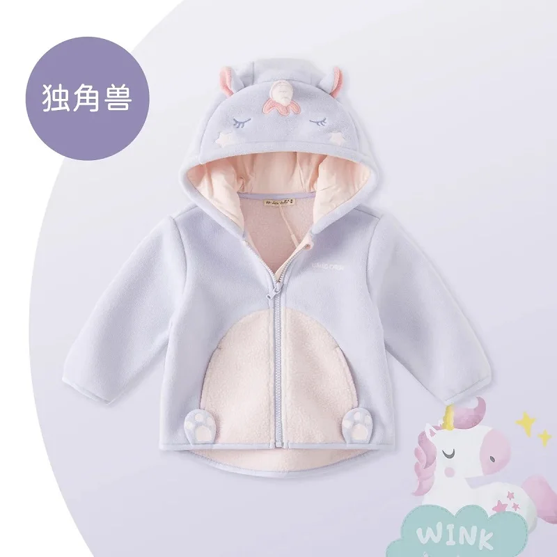 Autumn Winter Fashion Animal Design Cute Polar Fleece Jacket Toddler Girls Clothing