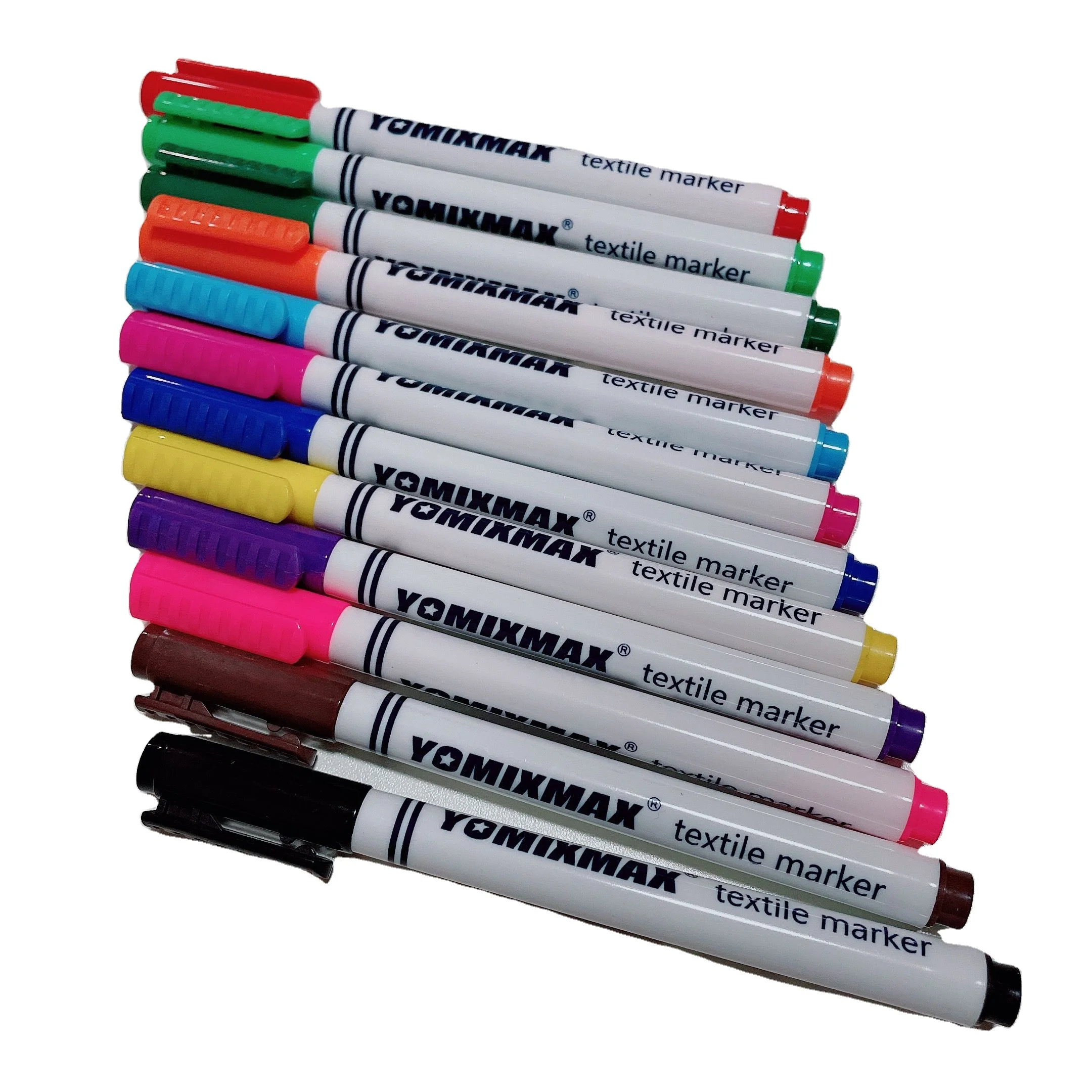 Factory hot sale 8 colors blister card textile marker pen permanent marker pens