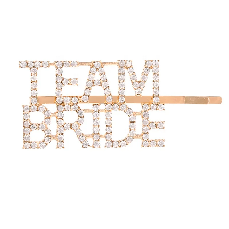 Jewelry Factory free custom silver rhinestone english name letter words bobby clip gold pins