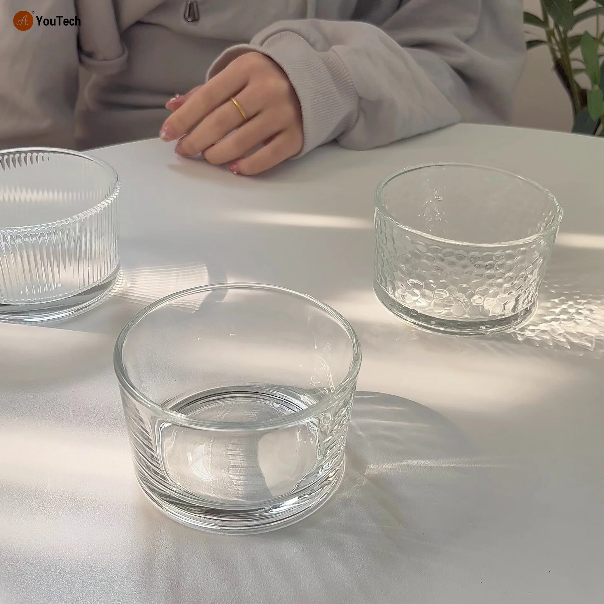 Simple Glass Cup Summer High Value Ice Cream Yogurt Dessert Pudding Cup
